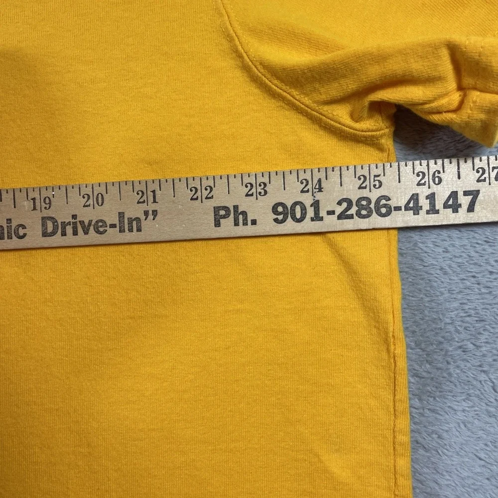 Champion Shirt Adult 2XL Yellow Spell Out Graphic Tee Short Sleeve READ - Picture 12 of 14